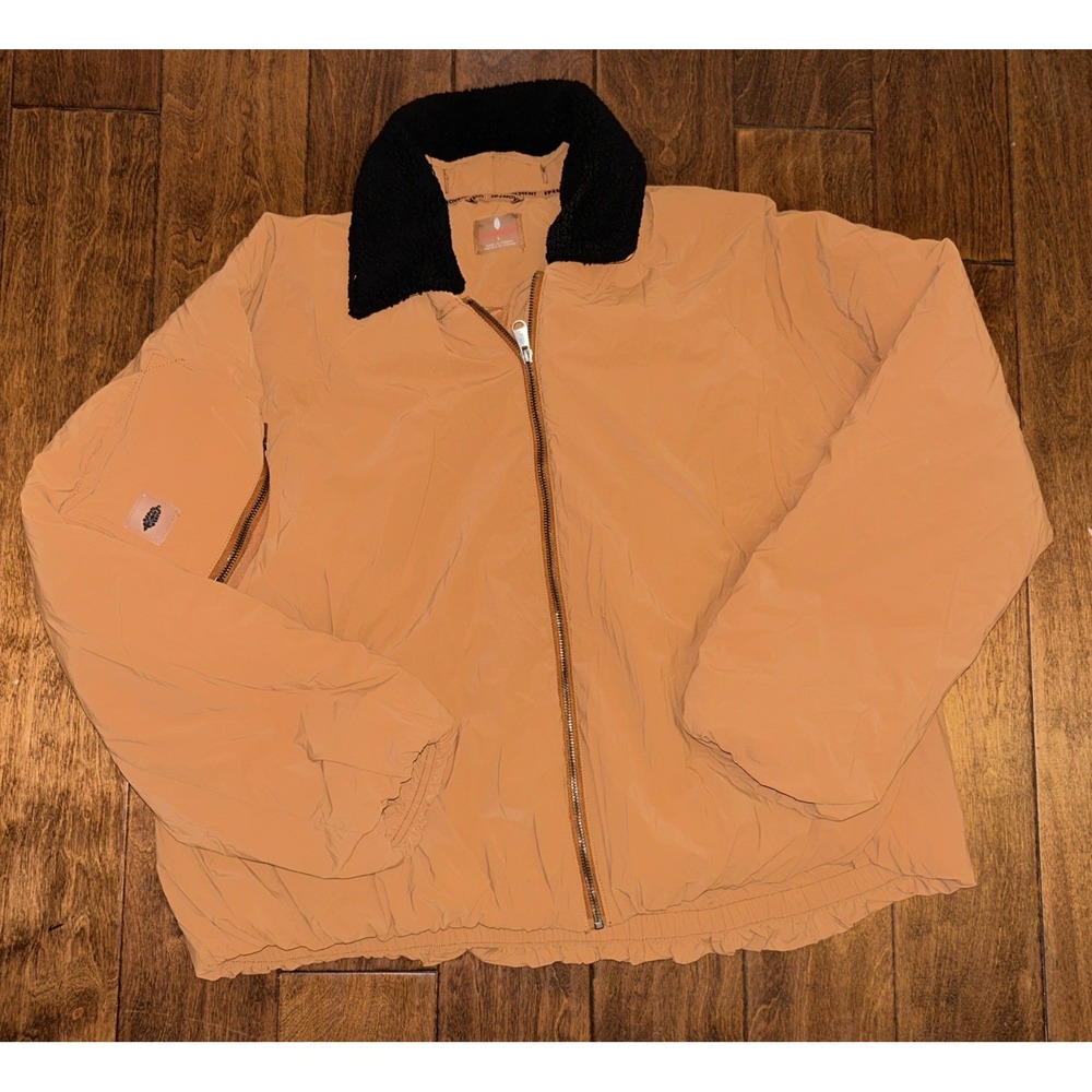 Free People Fp Movement Outpost Bomber Jacket Cider Rust Brown Large Used